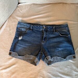 a.n.a Dark Blue Jean Shorts